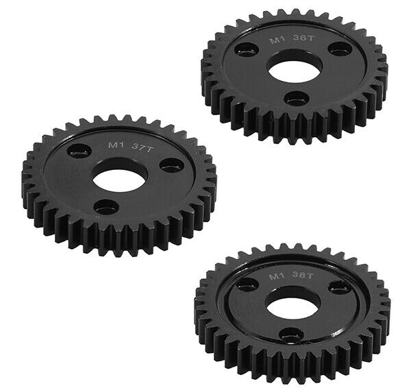 C33695 HD Steel Spur Gears 36T, 37T & 38T MOD1 Pitch for Traxxas w/ 3-Hole Adapter - Image 1