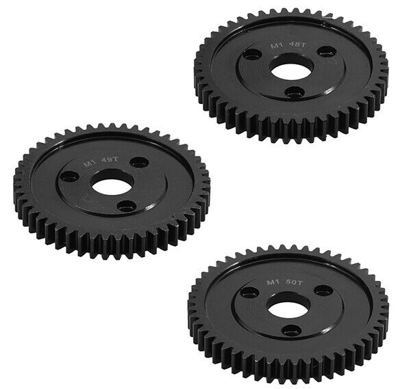C33699 HD Steel Spur Gears 48T, 49T & 50T MOD1 Pitch for Traxxas w/ 3-Hole Adapter - Image 1