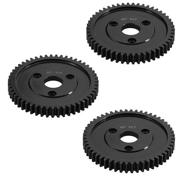 C33700 HD Steel Spur Gears 50T, 51T & 52T MOD1 Pitch for Traxxas w/ 3-Hole Adapter - Image 1