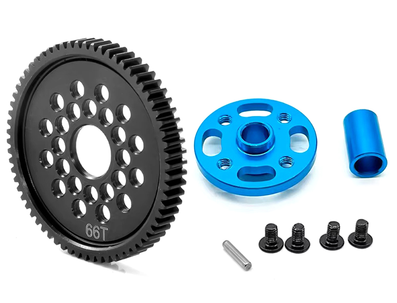 C33706 Alloy Machined 66T Spur Gear for Tamiya 1/10 TT-02 - Image 1