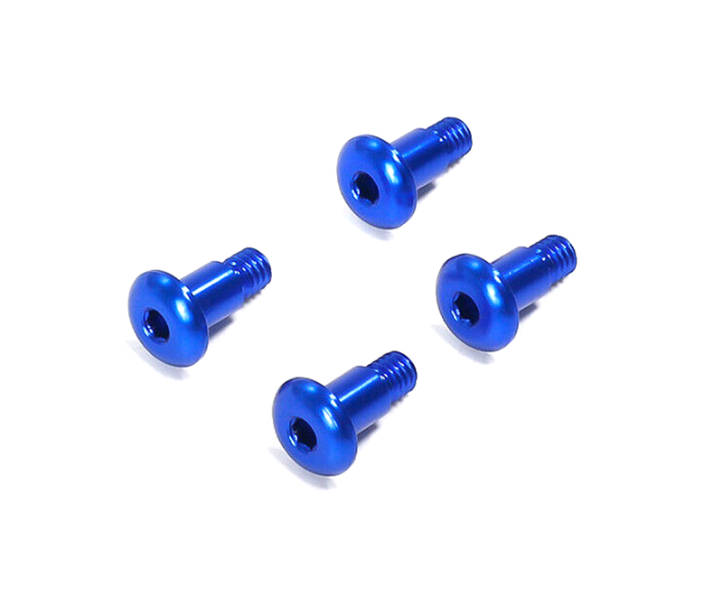 C33717BLUE Alloy Machined 5mm King Pins w/ M4 Thread for Tamiya TT-02B - Image 1