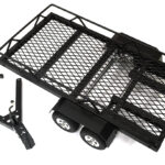 Machined Alloy Black Dual Axle Flatbed Car Trailer Kit for 1/18 RC