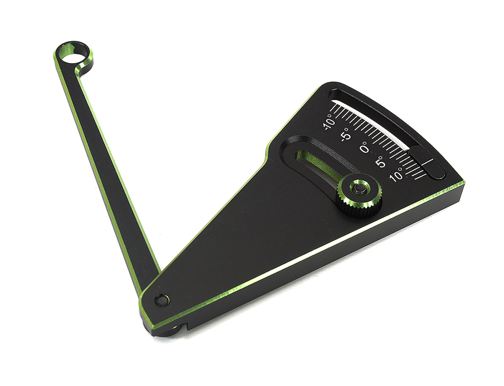 C33826BLACKGREEN Professional Camber Gauge for 1/10 Drift & TC (0-to-10 Degree) - Image 1