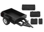 Black Plastic Mini Trailer Kit for 1/18 to 1/24 RC Cars, 215x124x67mm