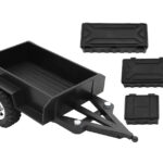 Black Plastic Mini Trailer Kit for 1/18 to 1/24 RC Cars, 215x124x67mm