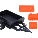 Red Plastic Mini Trailer Kit for 1/18 to 1/24 Scale RC Cars, 215x124x67mm