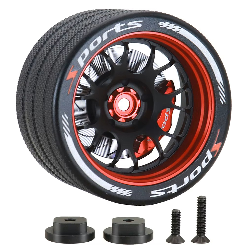 C33848RED Alloy 14 Spoke Steering Wheel for Sanwa, Futaba 7PX, NB4 & X9 - Image 1