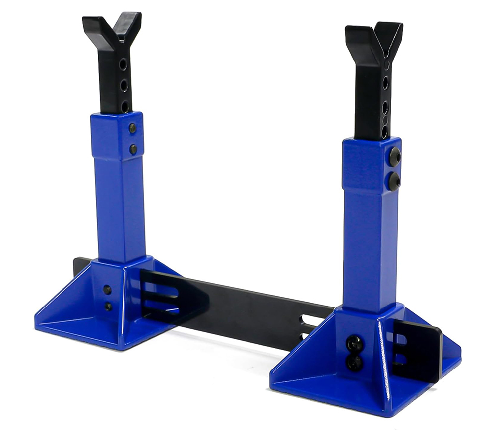 C33855BLUE Realistic Model Jack Stands (2) for 1/10, 1/8 & 1/7 Scale RC - Image 1
