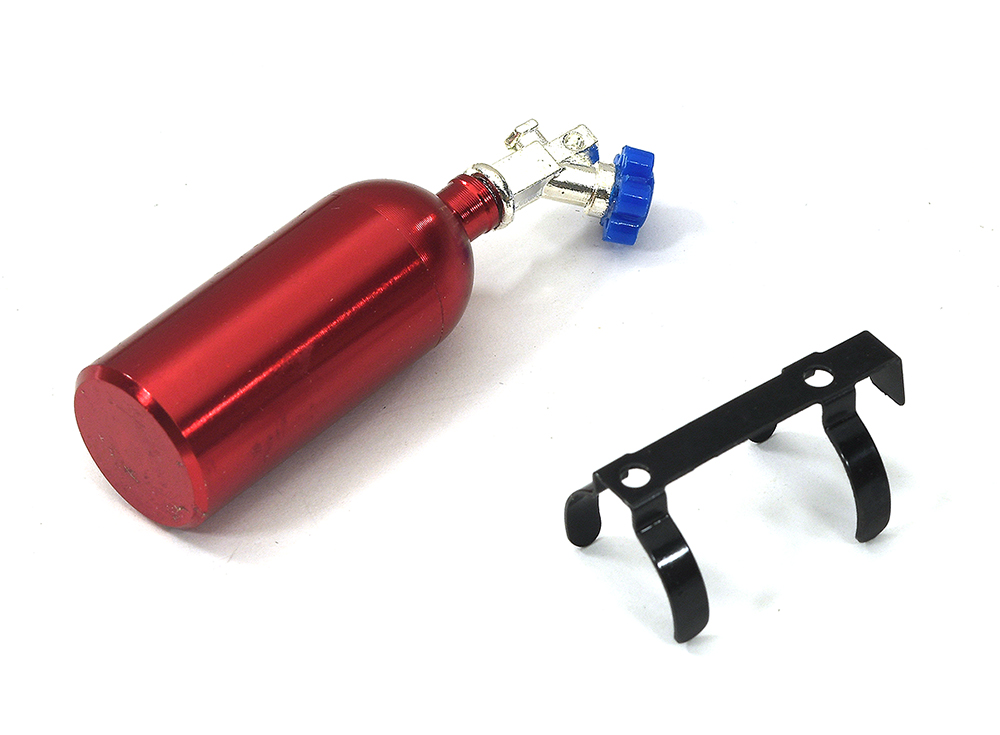 C33881RED Red Realistic Alloy Machined 1/10 Scale Model Nitrous Oxide Tank with Mount - Image 1
