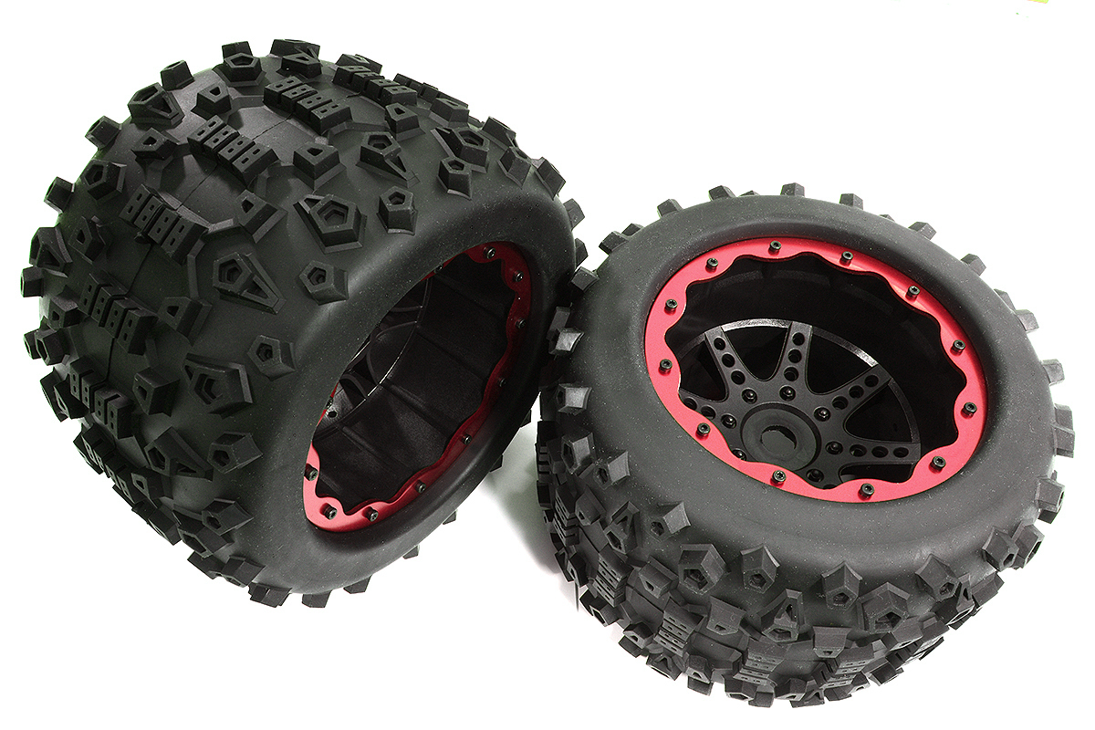 C33883 Monster Truck 155mm TK26 Tires and Wheels with 17mm Hex, 2pcs Set - Image 1