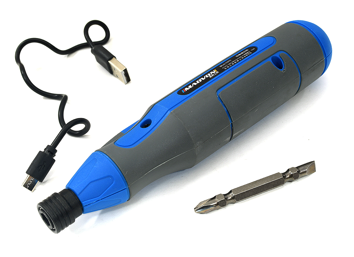 C33885 Cordless Rechargeable Power Screwdriver Set with 1/4in Adapter, USB Charging - Image 1