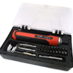 Cordless Rechargeable Power Screwdriver Set with 1/4in Adapters and USB Charging