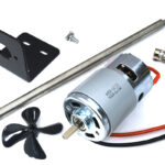 Stainless Steel 250mm 4mm Shaft with 750 DC Motor & 50mm 4-Blade Propeller