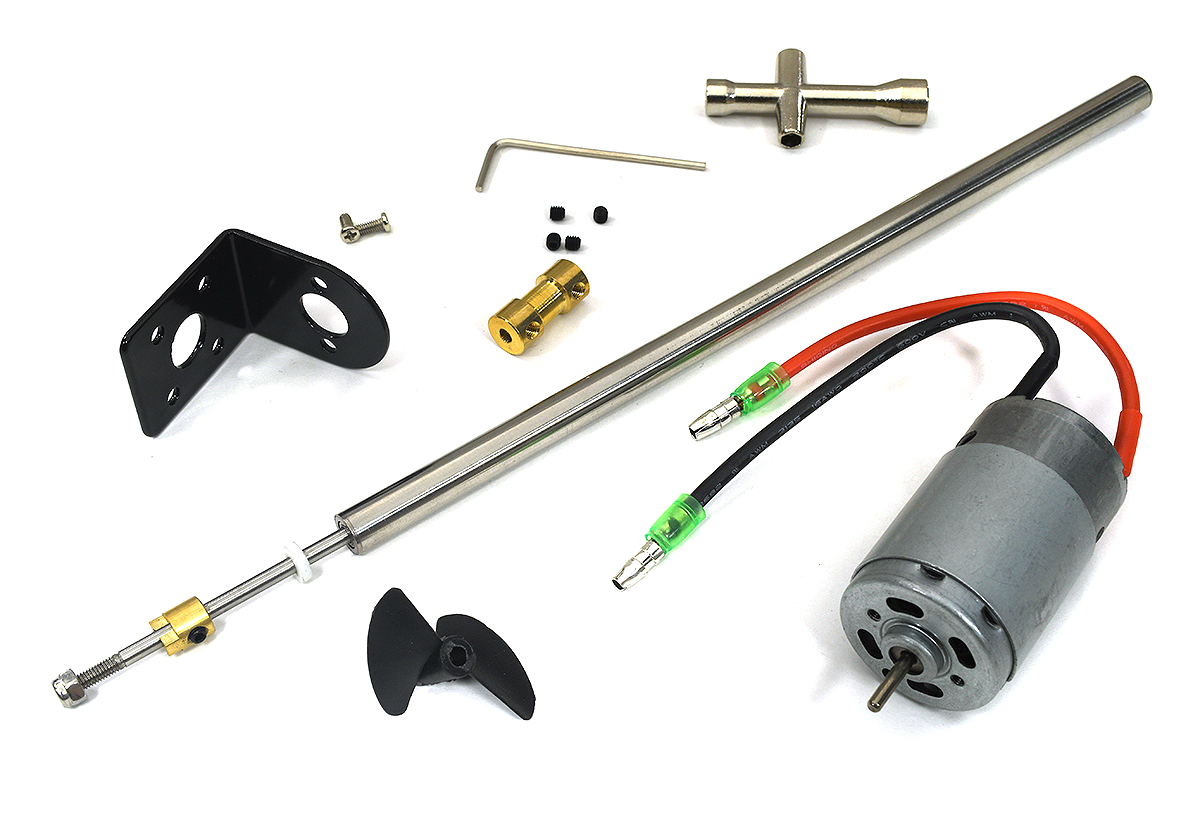C33916 250mm Stainless Steel Shaft with 395 7.4V DC Motor and 31mm Propeller - Image 1