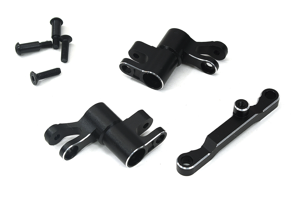 C33927BLACK 7075 Alloy Steering Bell Crank Set in Black for Traxxas Mini Maxx Upgrade 10743 - Image 1