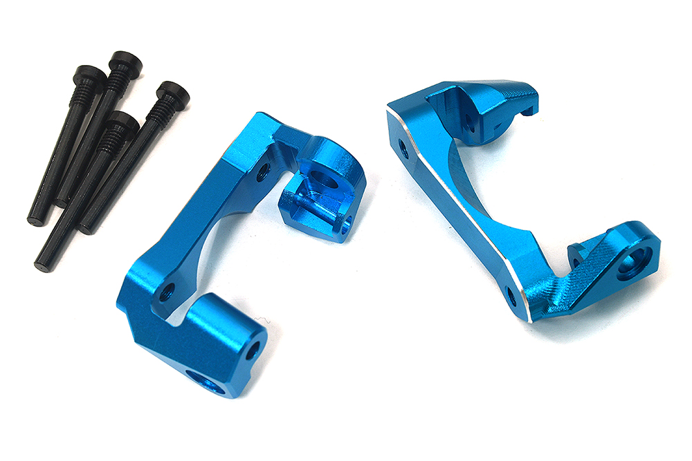 C33932BLUE 7075 Alloy Front Caster Blocks in Blue for Traxxas Mini Maxx Upgrade 10732 - Image 1