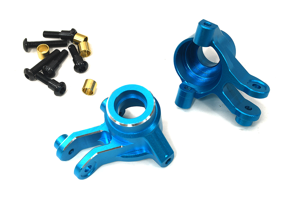 C33933BLUE 7075 Alloy Front Steering Blocks Blue Upgrade for Traxxas Mini Maxx 10736 - Image 1