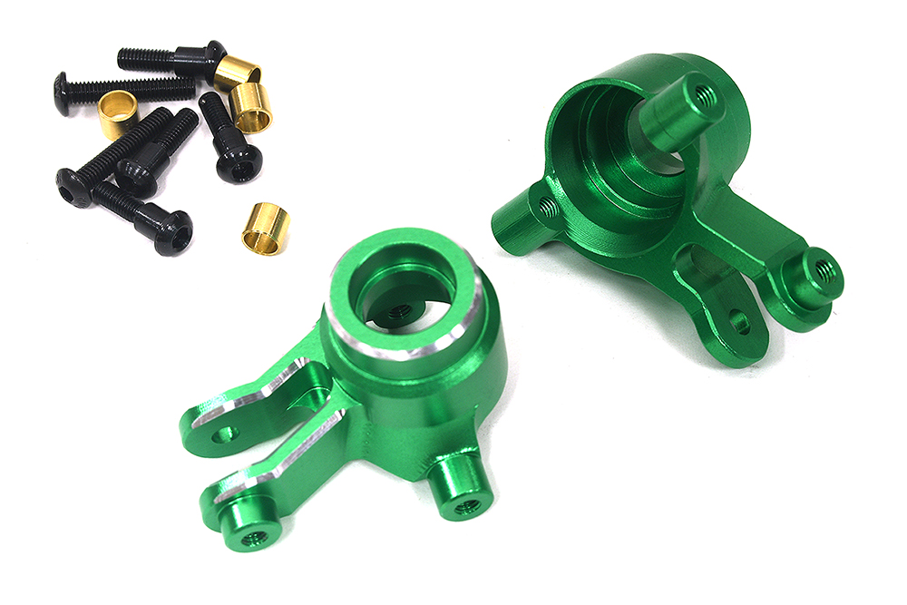 C33933GREEN 7075 Alloy Green Front Steering Blocks Upgrade for Traxxas Mini Maxx 10736 - Image 1