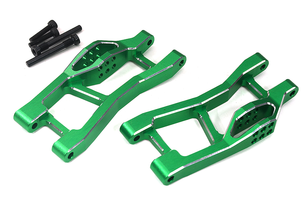 C33935GREEN 7075 Alloy Rear Lower Arm Set in Green for Traxxas Mini Maxx Upgrade 10730 - Image 1