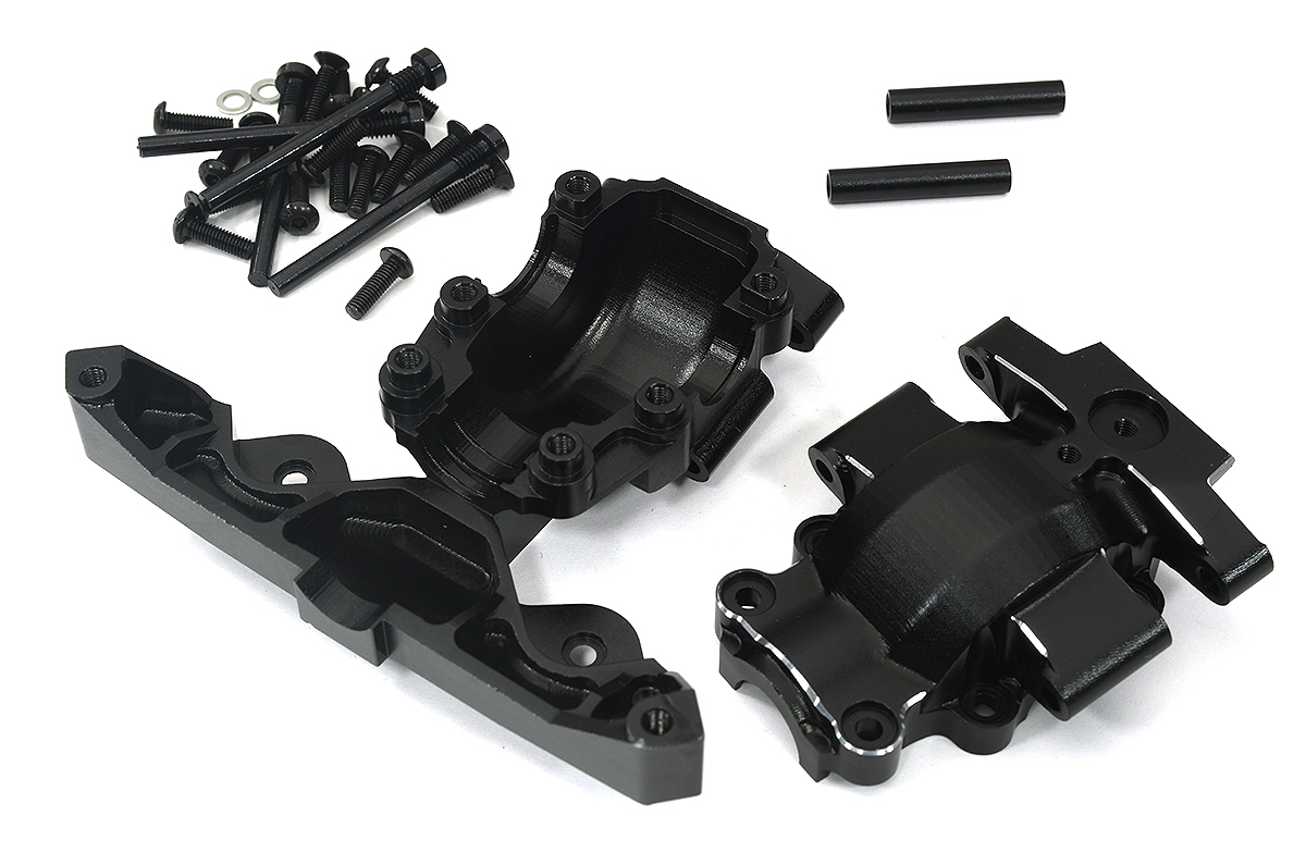 C33937BLACK 7075 Alloy Front Upper & Lower Bulkhead for Traxxas Mini Maxx - Black 10728 - Image 1