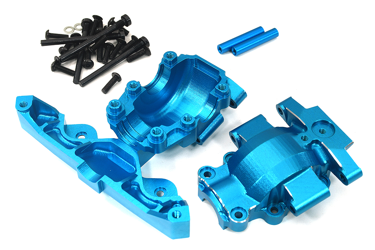 C33937BLUE 7075 Alloy Front Upper & Lower Bulkhead in Blue for Traxxas Mini Maxx 10728 - Image 1