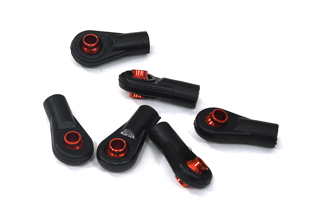 C33950RED Red M3 Size Short Ball Ends for 3mm Tie Rods and Ball Links Upgrade - Image 1