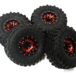 Alloy 1.0 Wheel (4) w/ Rubber Tires for TRX-4M & SCX24 O.D.=57mm 9869