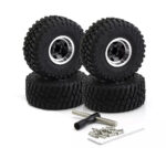 Alloy 1.0 Wheel (4) w/ Rubber Tires for TRX-4M & SCX24 O.D.=57mm 9869