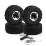 Alloy 1.0 Wheel (4) w/ Rubber Tires for TRX-4M & SCX24 O.D.=57mm 9869