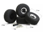 Alloy 1.0 Wheel (4) w/ Rubber Tires for TRX-4M & SCX24 O.D.=57mm 9869 - Image 2