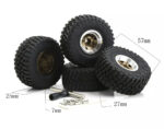 Alloy 1.0 Wheel (4) w/ Rubber Tires for TRX-4M & SCX24 O.D.=57mm 9869 - Image 2
