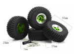 Alloy 1.0 Wheel (4) w/ Rubber Tires for TRX-4M & SCX24 O.D.=57mm 9869 - Image 2