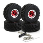 Alloy 1.0 Wheel (4) w/ Rubber Tires for TRX-4M & SCX24 O.D.=57mm 9869