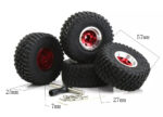 Alloy 1.0 Wheel (4) w/ Rubber Tires for TRX-4M & SCX24 O.D.=57mm 9869 - Image 2