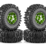 Alloy 1.0 Wheel (4) w/ Rubber Tires for TRX-4M & SCX24 O.D.=63mm 9869