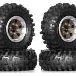 Alloy 1.0 Wheel (4) w/ Rubber Tires for TRX-4M & SCX24 O.D.=51mm 9869