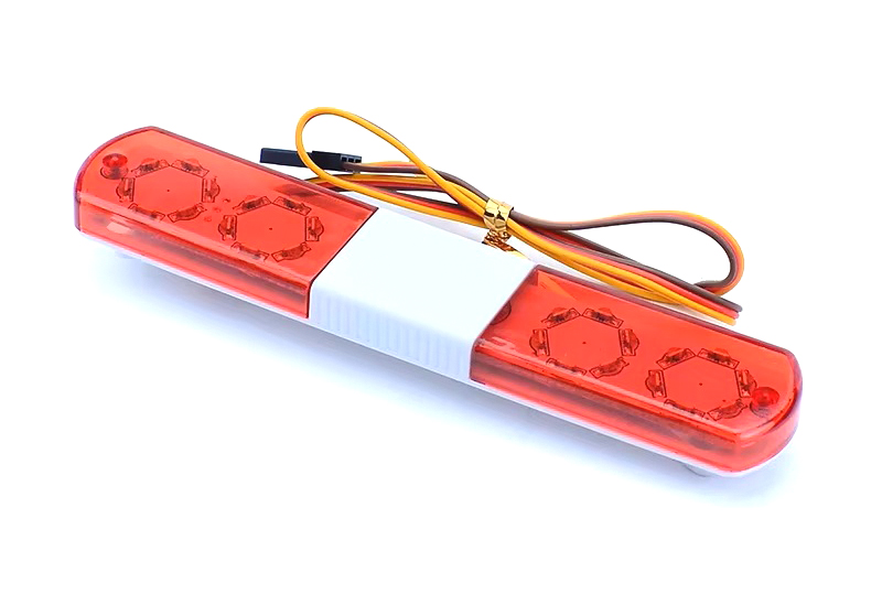 C33976RED Realistic Roof Top Flashing Light LED 115x22x8mm (9 Modes-Ch3 Control) - Image 1