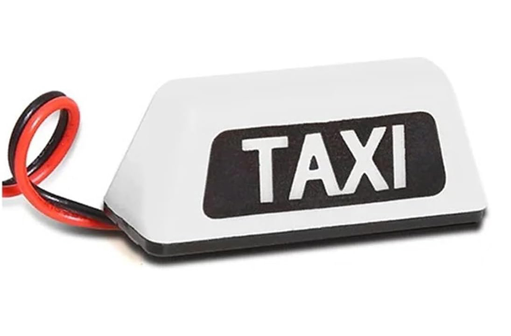 C33979WHITE Realistic Roof Top Taxi Light LED 37x14x15mm Plastic Housing for 1/10 Scale RC - Image 1