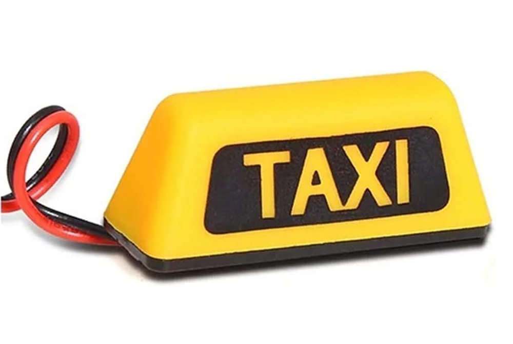 C33979YELLOW Realistic Roof Top Taxi Light LED 37x14x15mm Plastic Housing for 1/10 Scale RC - Image 1