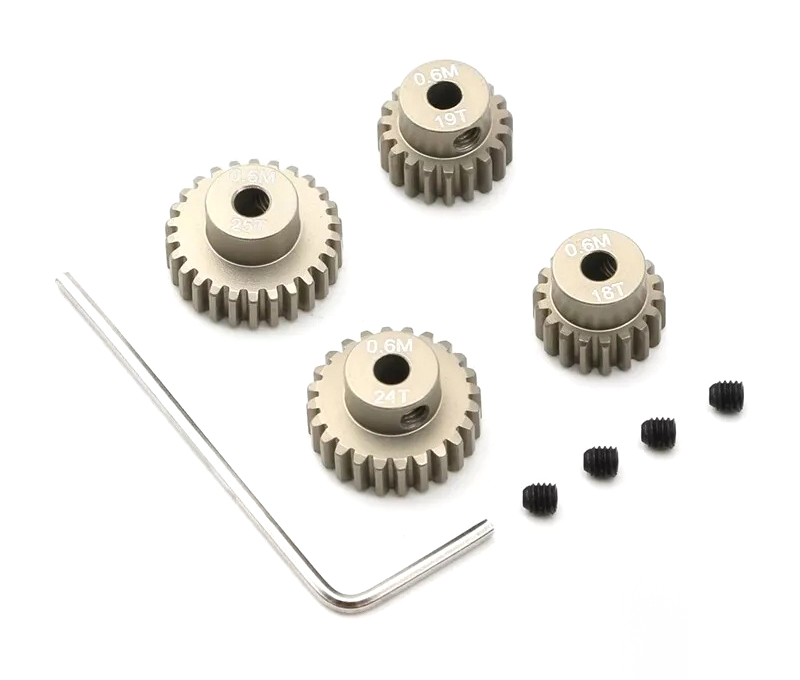 C33981 7075 Alloy 18T 19T 24T 25T Motor Pinion Gear Set for Tamiya TT01 TT02 TB02 TA05 - Image 1