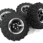 Billet Machined 5 Spoke 1.9 Wheel & Tire Set (4) for Scale Crawler (O.D.=98mm)