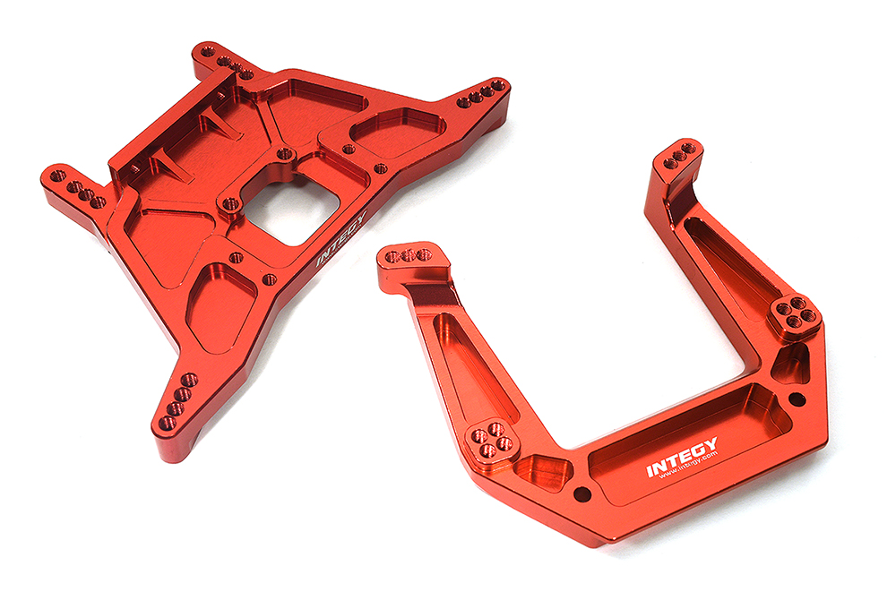 C34006RED Modified Front & Rear Shock Tower Kit for Traxxas 1/10 2WD 3638 3639 - Image 1
