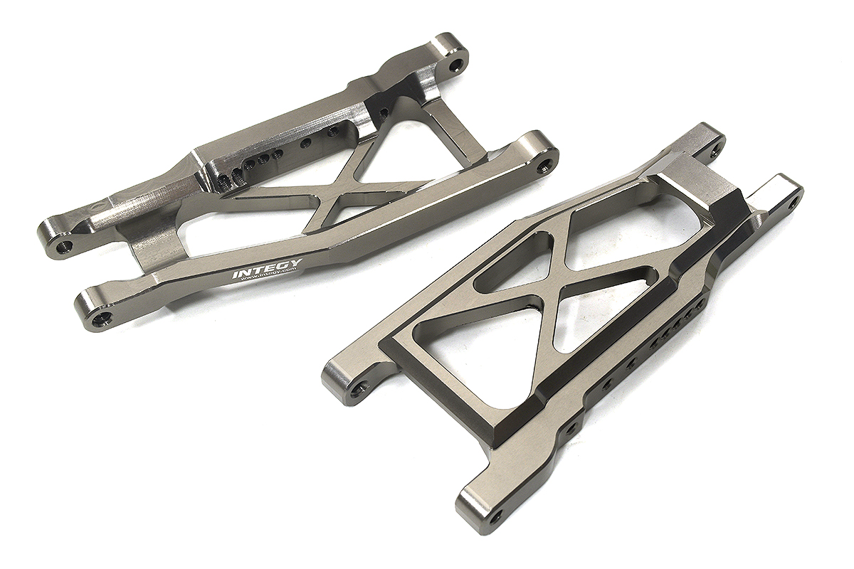 C34009GREY F/R +17mm Wide-Suspension Arms for Traxxas Stampede & Rustler w/ 3655R - Image 1