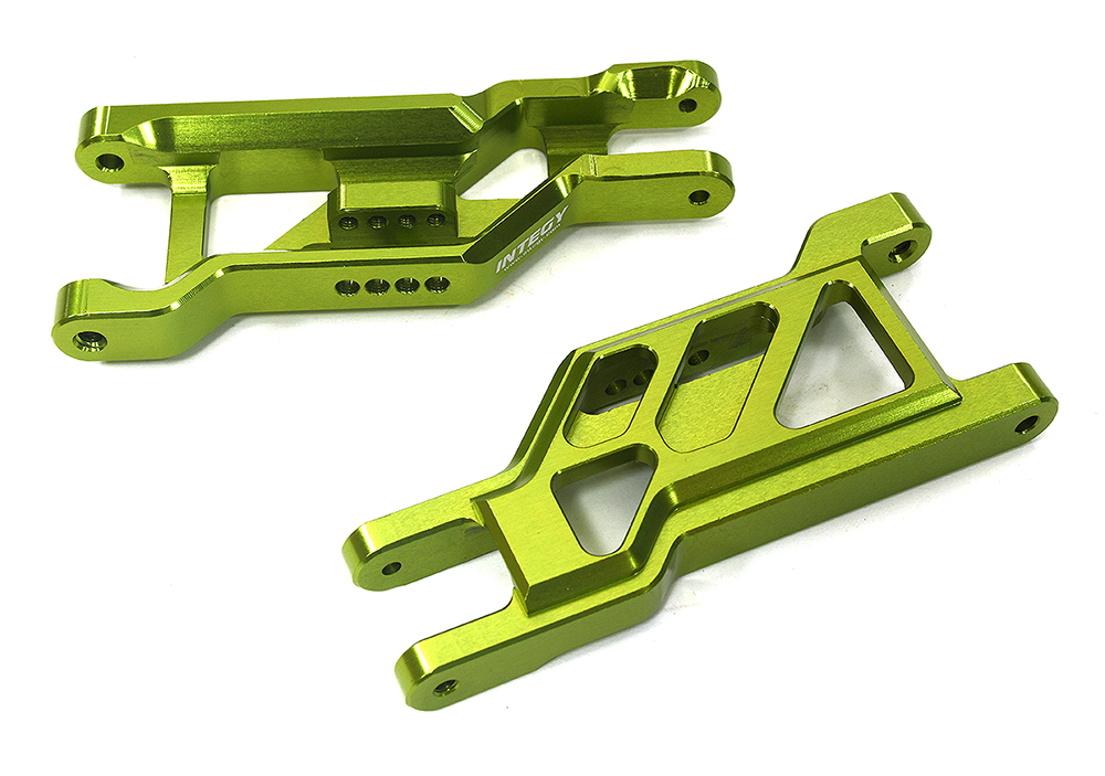 C34010GREEN Front +14mm Wide-Track Lower Arms for Traxxas 2WD Rustler & 2WD Stampede 3631X - Image 1