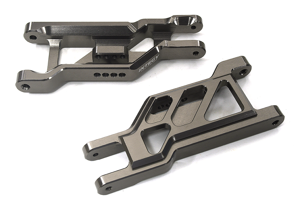 C34010GREY Front +14mm Wide-Track Lower Arms for Traxxas 2WD Rustler & 2WD Stampede 3631X - Image 1