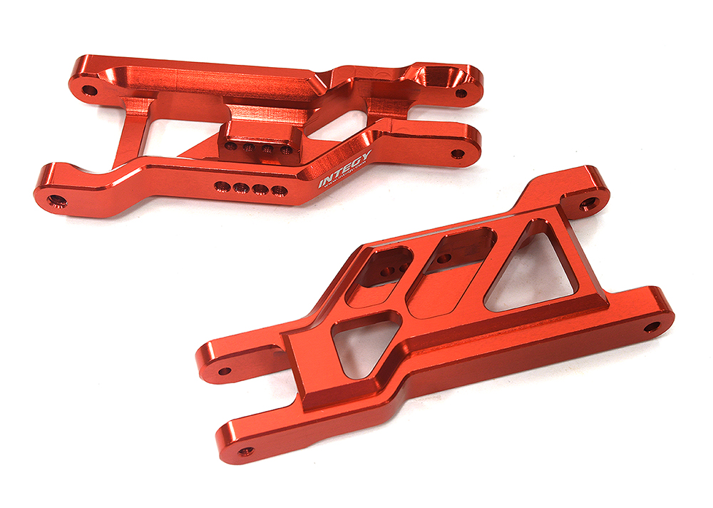 C34010RED Front +14mm Wide-Track Lower Arms for Traxxas 2WD Rustler & 2WD Stampede 3631X - Image 1