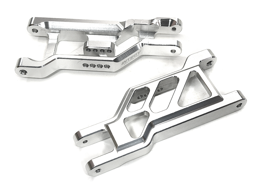 C34010SILVER Front +14mm Wide-Track Lower Arms for Traxxas 2WD Rustler & 2WD Stampede 3631X - Image 1