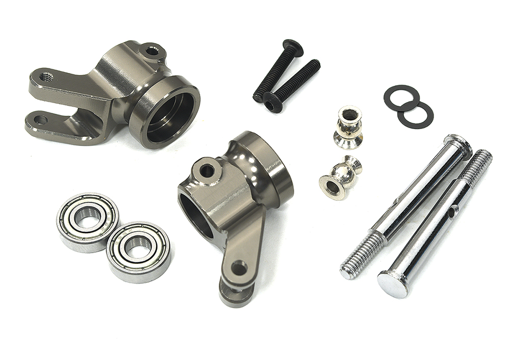 C34011GREY +13mm Wide-Track Steering Blocks for 2WD Stampede, 2WD Rustler & Bandit 3636 - Image 1