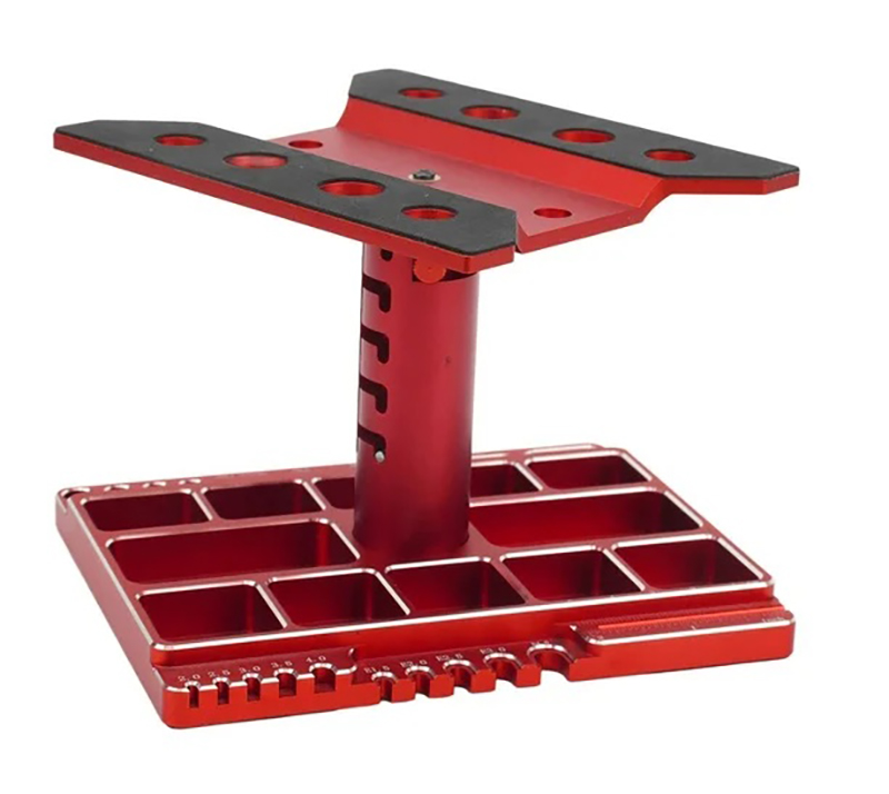 C34024RED Universal 360 Car Stand Workstation for 1/10 & 1/8 Size (160x130x170mm) - Image 1