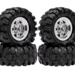 Alloy 1.0 Wheel (4) w/ Rubber Tires for TRX-4M & SCX24 O.D.=57mm